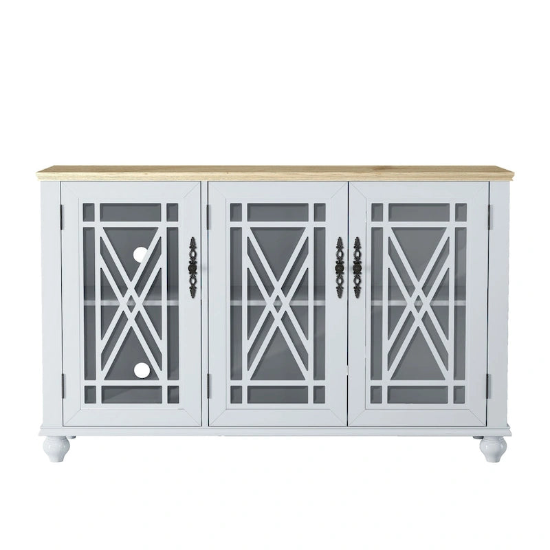 Set buffet credenza contenitore floreale da 2 pezzi - Larghezza 55 e 38 pollici