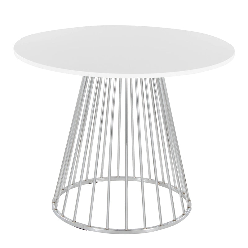 Tavolo da pranzo rotondo con base a piedistallo, stile Mid-Century Modern, 4 posti a sedere