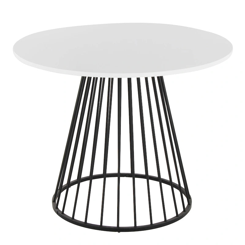 Tavolo da pranzo rotondo con base a piedistallo, stile Mid-Century Modern, 4 posti a sedere