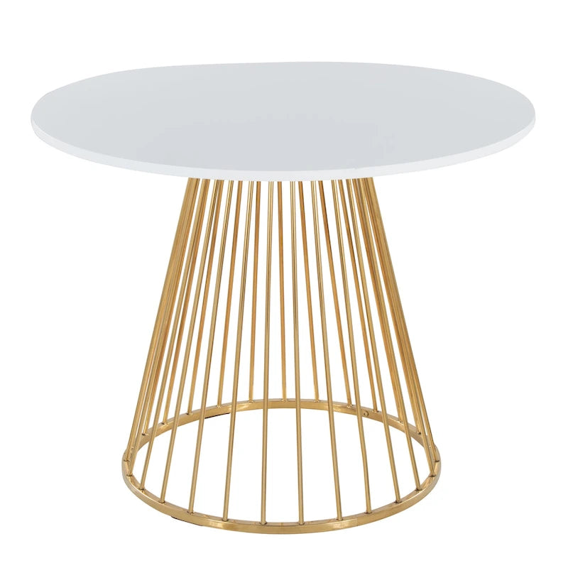 Tavolo da pranzo rotondo con base a piedistallo, stile Mid-Century Modern, 4 posti a sedere