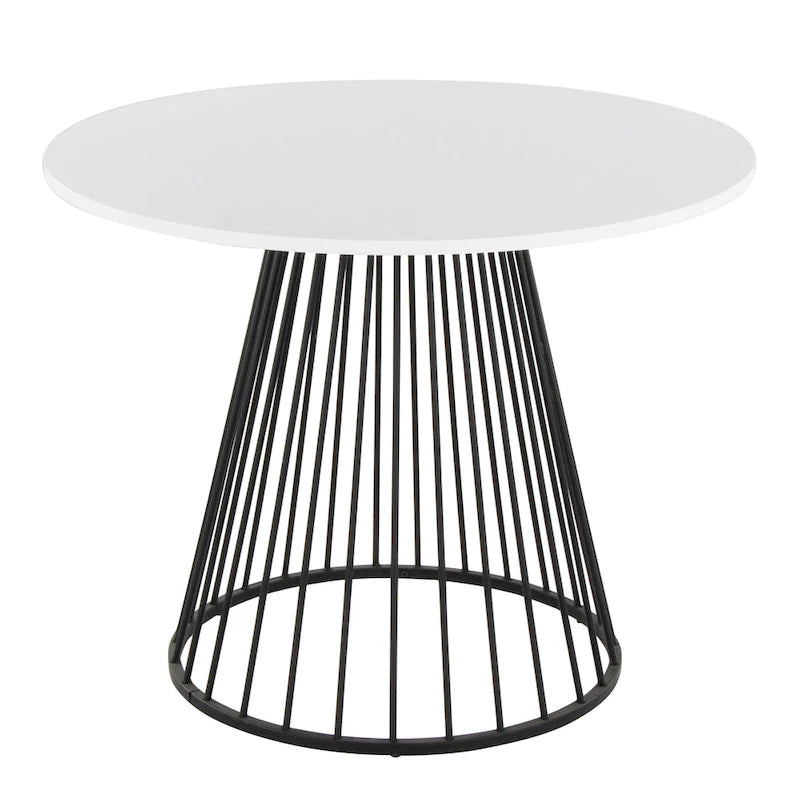 Tavolo da pranzo rotondo con base a piedistallo, stile Mid-Century Modern, 4 posti a sedere