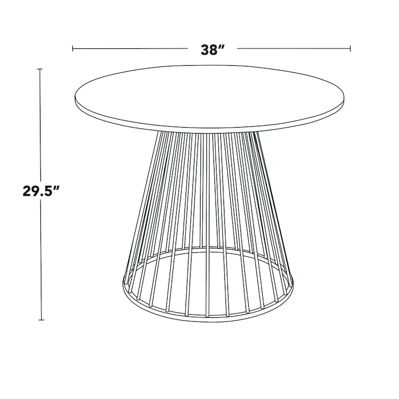 Tavolo da pranzo rotondo con base a piedistallo, stile Mid-Century Modern, 4 posti a sedere
