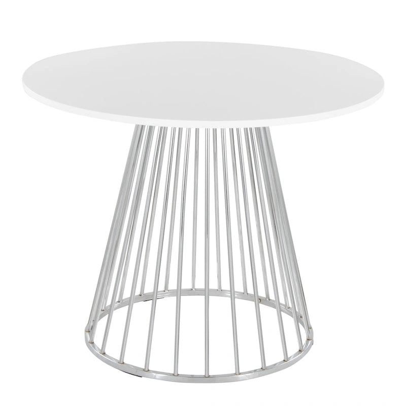 Tavolo da pranzo rotondo con base a piedistallo, stile Mid-Century Modern, 4 posti a sedere