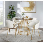 Tavolo da pranzo rotondo con base a piedistallo, stile Mid-Century Modern, 4 posti a sedere
