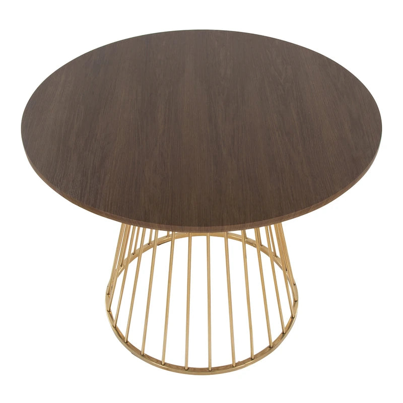 Tavolo da pranzo rotondo con base a piedistallo, stile Mid-Century Modern, 4 posti a sedere