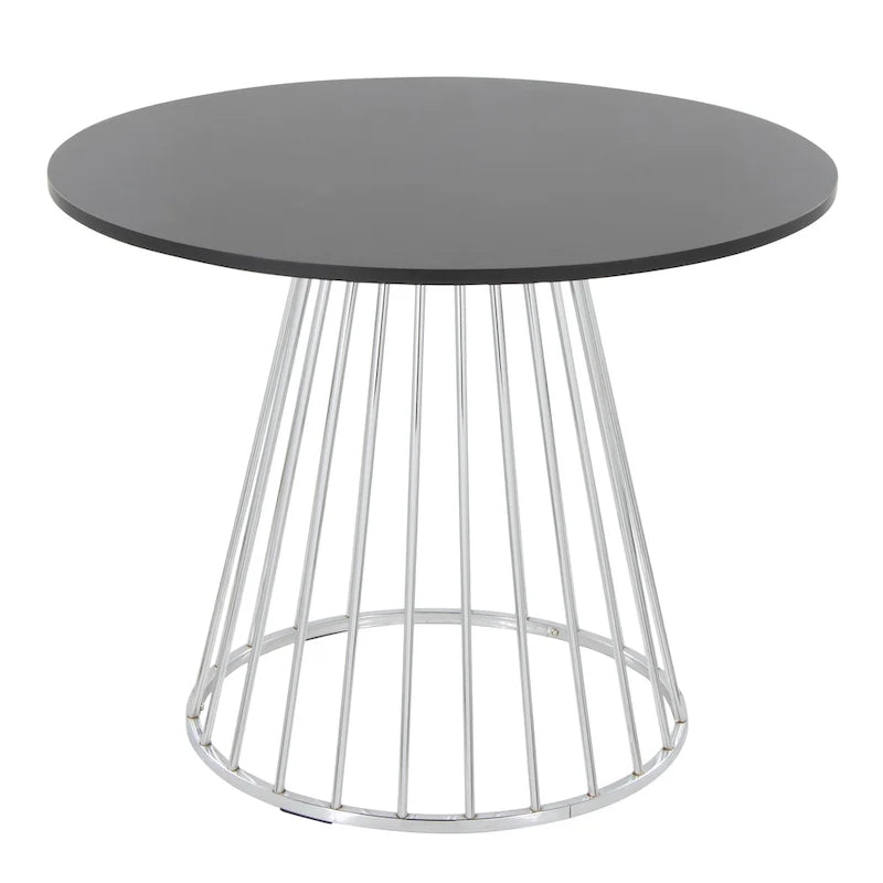 Tavolo da pranzo rotondo con base a piedistallo, stile Mid-Century Modern, 4 posti a sedere