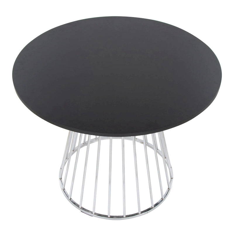 Tavolo da pranzo rotondo con base a piedistallo, stile Mid-Century Modern, 4 posti a sedere