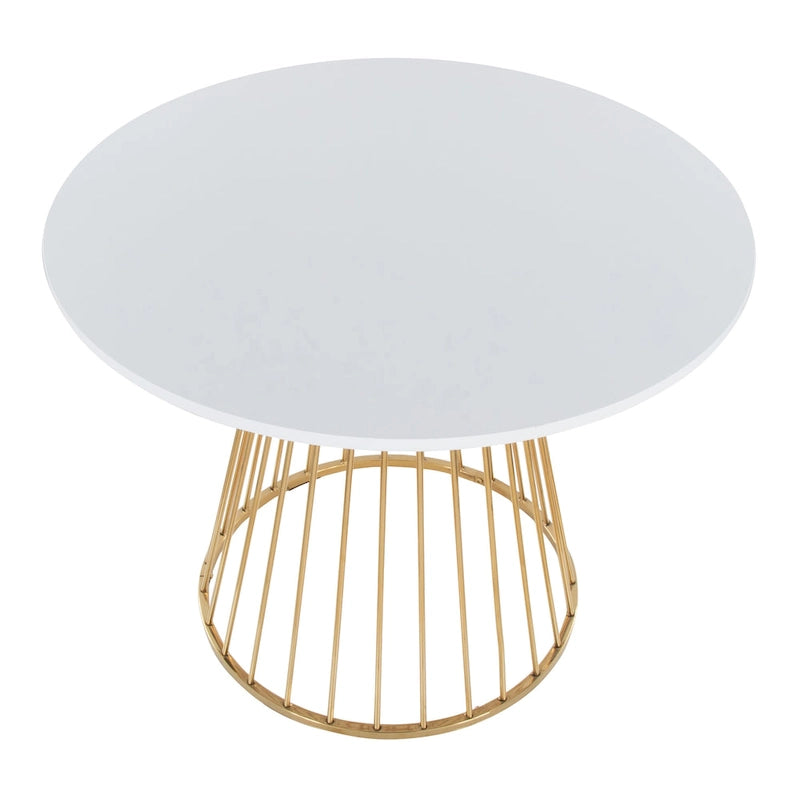 Tavolo da pranzo rotondo con base a piedistallo, stile Mid-Century Modern, 4 posti a sedere