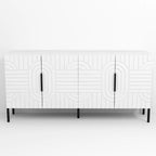Chic Eleganza 63 Mobile Buffet Credenza di Accento in Stile Europeo, Bianco - 63 pollici di Larghezza