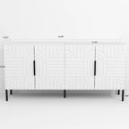 Chic Eleganza 63 Mobile Buffet Credenza di Accento in Stile Europeo, Bianco - 63 pollici di Larghezza