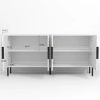 Chic Eleganza 63 Mobile Buffet Credenza di Accento in Stile Europeo, Bianco - 63 pollici di Larghezza