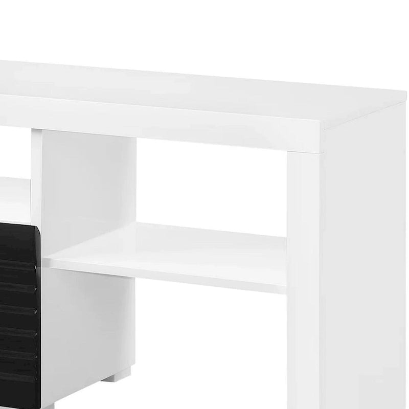 Ida Mobile TV da 75 Pollici, con 2 Cassetti, Bianco Lucido