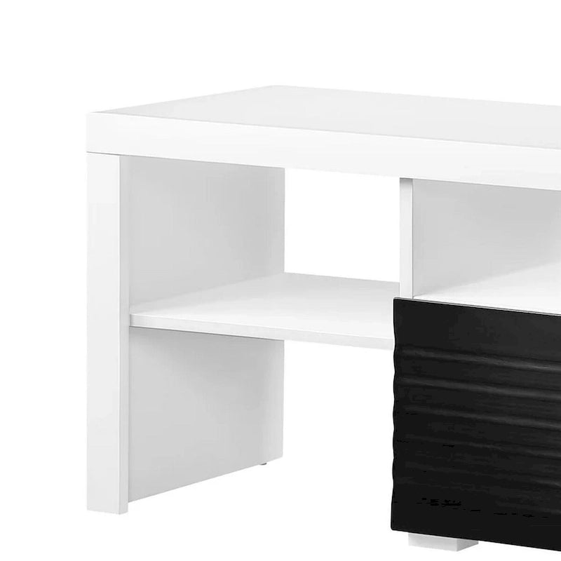Ida Mobile TV da 75 Pollici, con 2 Cassetti, Bianco Lucido
