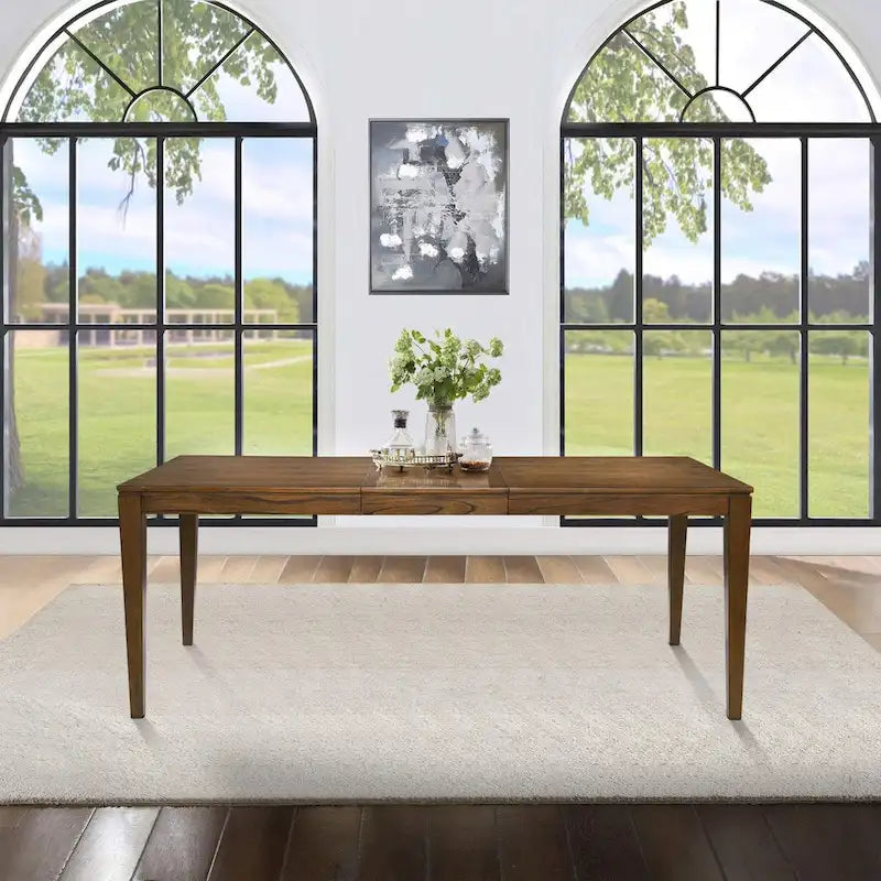 *Limited* Zarbel 6-8 People Rectangle Dining Table Modern Farmhouse Solid Wood Expandable Leaf Table Kitchen Dining room