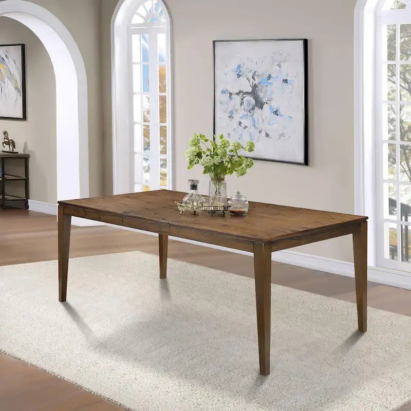 *Limited* Zarbel 6-8 People Tavolo da Pranzo Rettangolare Modern Farmhouse Legno Massello con Prolunghe per Sala da Pranzo Cucina