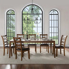 *Limited* Zarbel 6-8 People Tavolo da Pranzo Rettangolare Modern Farmhouse Legno Massello con Prolunghe per Sala da Pranzo Cucina