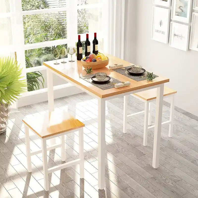 Set Tavolo da Pranzo Piccolo per 2, Mobili per Cucina Domestica Scelta Perfetta, Compatto e Resistente, Facile Montaggio