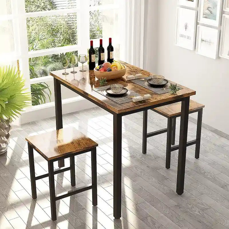 Set Tavolo da Pranzo Piccolo per 2, Mobili per Cucina Domestica Scelta Perfetta, Compatto e Resistente, Facile Montaggio