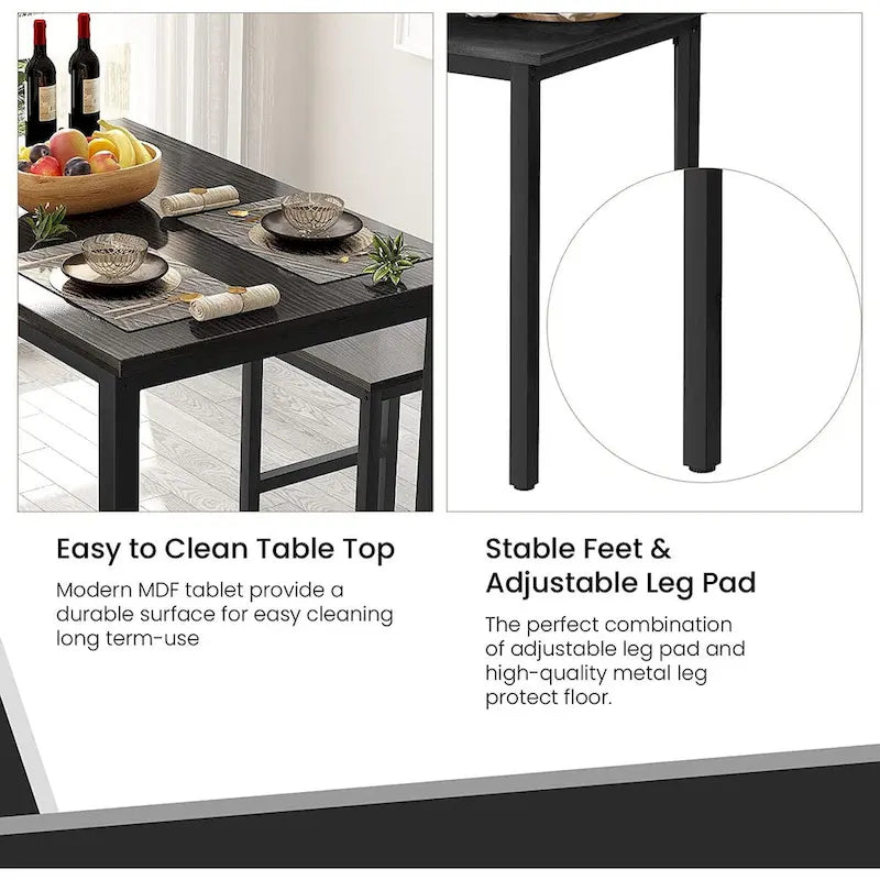 Set Tavolo da Pranzo Piccolo per 2, Mobili per Cucina Domestica Scelta Perfetta, Compatto e Resistente, Facile Montaggio
