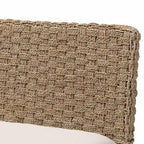 Set panca angolare da pranzo Denver moderno bohémien a 2 pezzi in legno di acacia ed erba marina naturale
