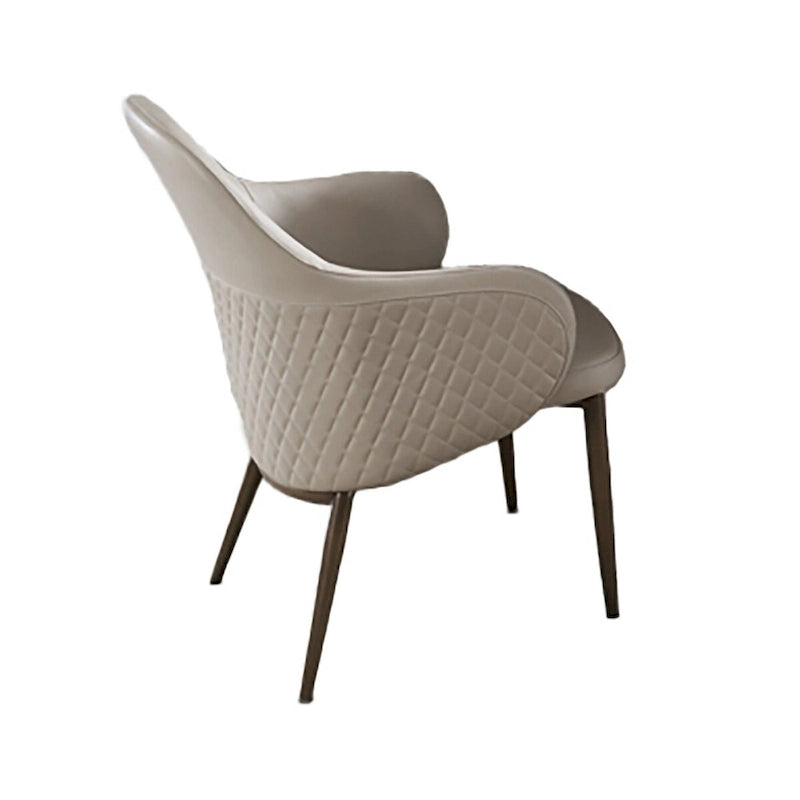 Liy Set di 2 Sedie da Pranzo da 26 Pollici, Imbottite Curve, in Ecopelle Beige Trapuntata
