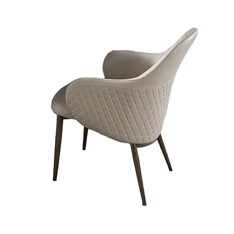 Liy Set di 2 Sedie da Pranzo da 26 Pollici, Imbottite Curve, in Ecopelle Beige Trapuntata