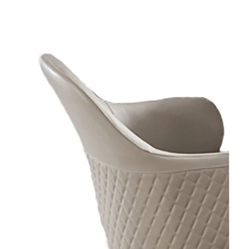 Liy Set di 2 Sedie da Pranzo da 26 Pollici, Imbottite Curve, in Ecopelle Beige Trapuntata