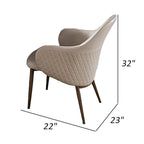 Liy Set di 2 Sedie da Pranzo da 26 Pollici, Imbottite Curve, in Ecopelle Beige Trapuntata
