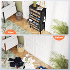 Cassettiera a 6 cassetti con mobiletto organizer in rattan PE
