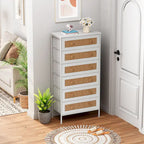 Cassettiera a 6 cassetti con mobiletto organizer in rattan PE