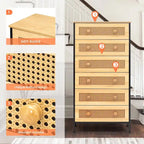 Cassettiera a 6 cassetti con mobiletto organizer in rattan PE